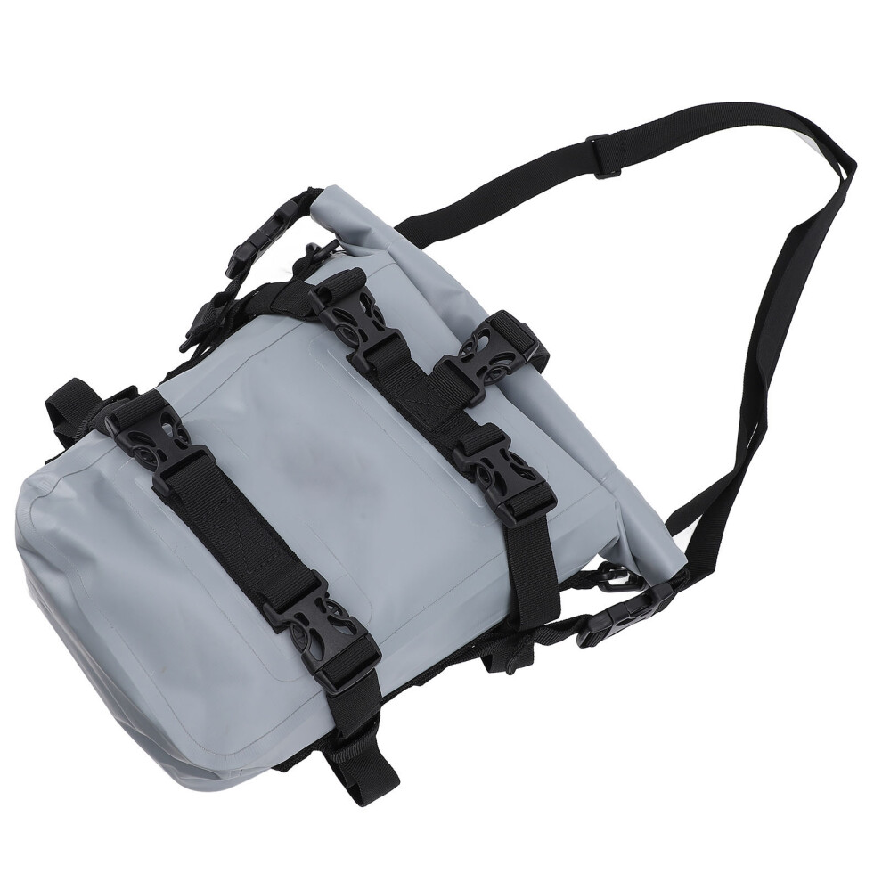 Water-Resistant Motorcycle Side Crash Bar Bag 15L Pvc Riding Saddle Bag Gray 9401346693795