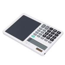 Bloc-notes blanc avec calculatrice LCD, 225mAh, 253x159x16mm