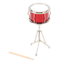 Miniatureres Metall- und Buchenholz-Drum Modell mit Drumstick für Musikzimmer-Dekoration