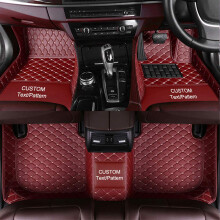Custom Car Floor Mats for Mercedes A/C/E/G/GL/GLA/GLB/GLC/GLE/ML/S/SLK Class, PU Leather, Waterproof, Right Hand Drive, Red Wine Color