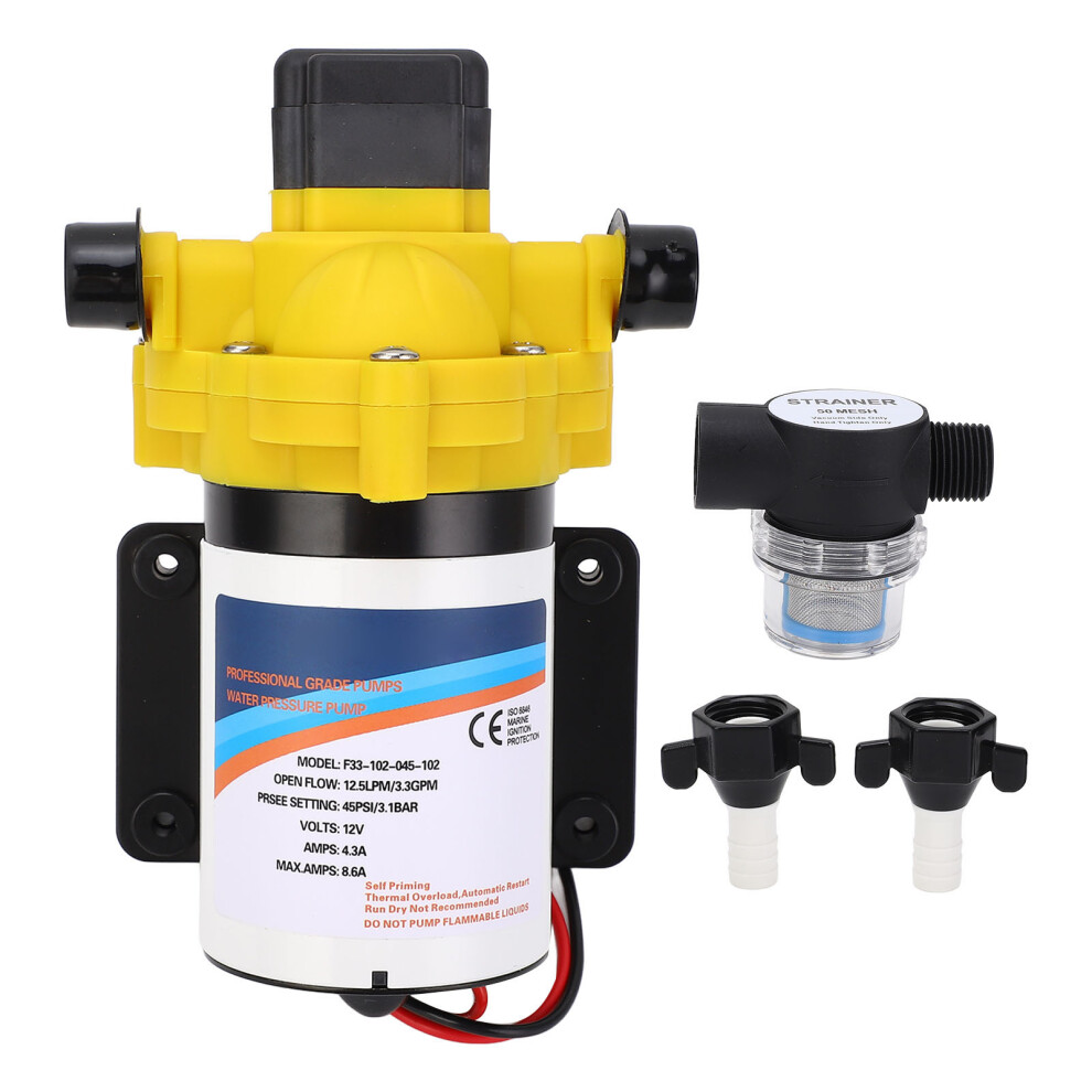 12V Dc Diaphragm Water Pump Self Priming 3.3 Gpm 8320539906485
