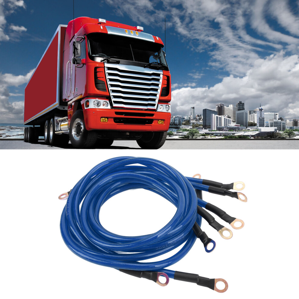 5Pcs Car Ground Wire Kit 0-48V Copper Clad Aluminium Blue 3341346696630