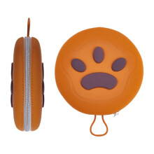 Dog Travel Bowl - Portable Foldable Silicone Pet Feeder with Non-Slip Base, Spill-Proof Design, 2-Pack, Brown, 19.2x15.5x4.5cm