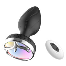 Anal Butt Plug Remote Control Luminous Color Vibrator 7 Vibration Modes Silicone Massager for Female Masturbation