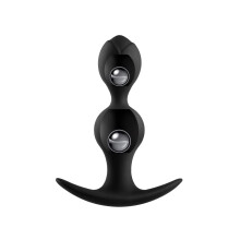 Silicone Anal Butt Plug with Pull Beads and Metal Ball - Gay Sex Toys for Adults, Comfortable Size, Smooth Texture