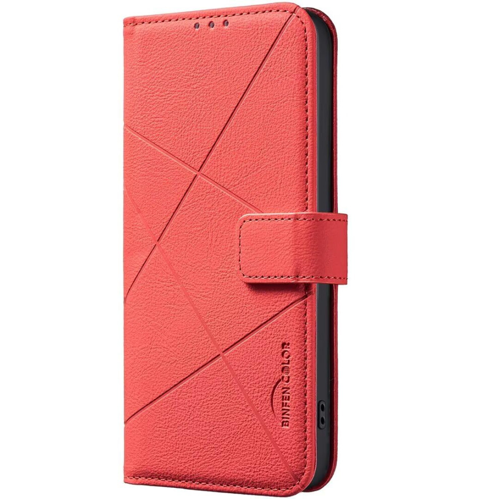 Phone Case For Xiaomi Mi Note 14 Pro 4G, Pu Leather Flip Folio With Kickstand And Card Holders, Slim Wallet Design Red 6038364149763