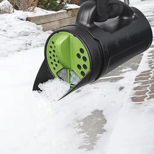 Hand Spreader Shaker Handheld Dispenser for Garden De-Icer Ice, Adjustable Opening, Durable Plastic, Easy Grip Handle 2