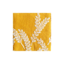 Reversible Cotton Linen Coasters with Intricate Embroidery for Heat Insulation and Home Use, Set of 4