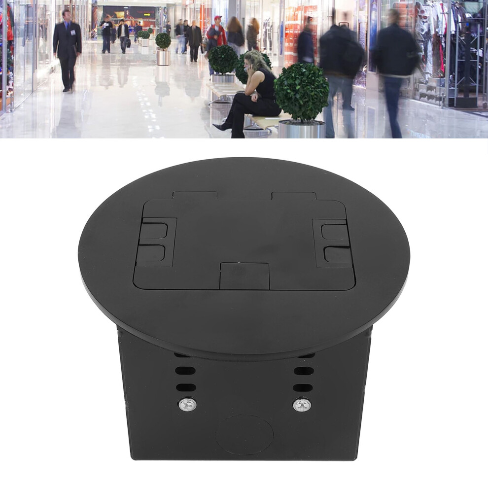 Waterproof Stainless Steel Recessed Floor Outlet Box, 20A, Black 7901346699879