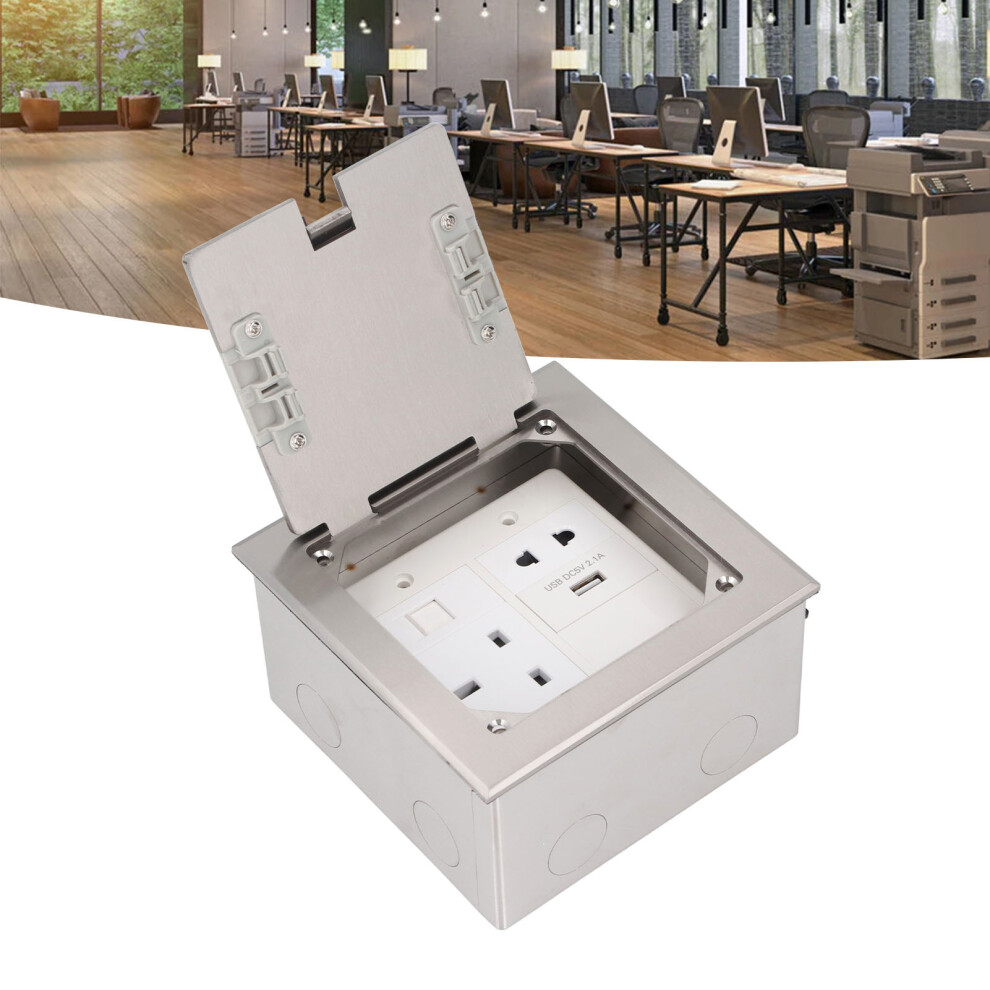 Stainless Steel Floor Outlet With Usb & 3 Prong, 2500W 8481346699868