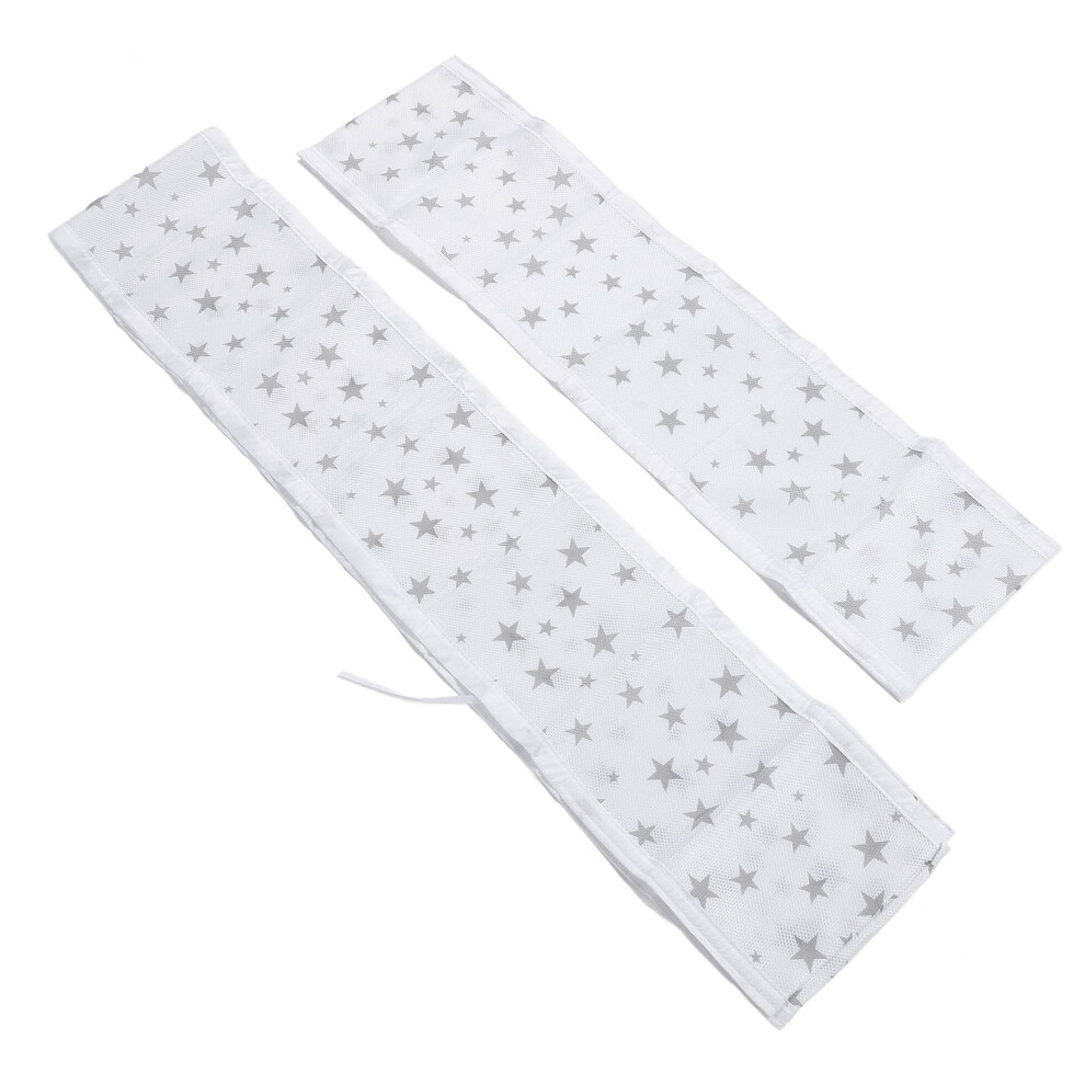 2pcs Breathable Mesh Baby Crib Liner Soft Anti-Fall Cot Bumper