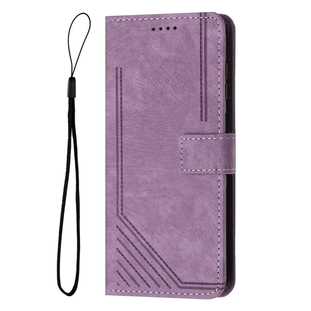 Wallet Case For Vivo Y15s/Y15a/Y01 - Vintage Leather Flip Cover With Card Holder, Kickstand, Magnetic Closure, Purple 9016109674098