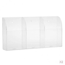 Acrylic Wall Mount TV Remote Control Holder Case - 2pcs Storage Box with 3 Gird