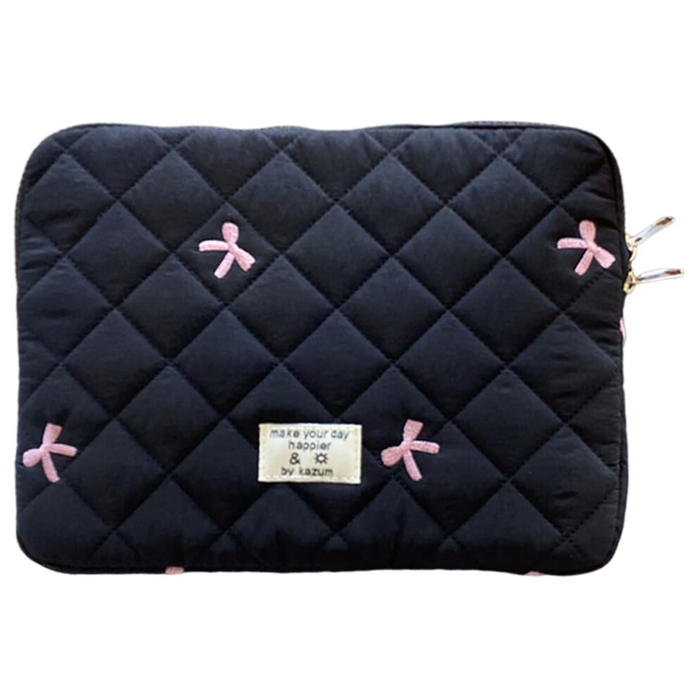 Puffy Laptop Sleeve 15 Inch Padded Carrying Case For 11/13/15 Inch Laptops Quilted Puffer Sleeve T- Black 9016109674258