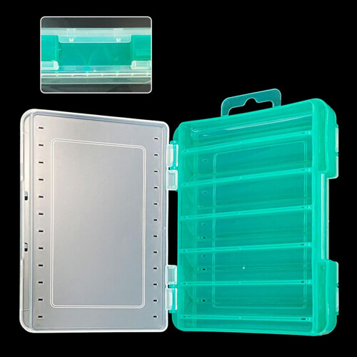 Fishing Tackle Storage Box Double-Sided Container for Fishing Lures Baits Hooks Organization, Durable Plastic Accessory Case 1