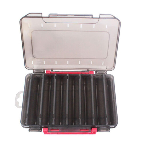 Fishing Tackle Storage Box Double-Sided Container for Fishing Lures Baits Hooks Organization, Durable Plastic Accessory Case