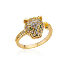 Leopard Zirconia Ring for Men and Women Stainless Steel Gold Plated Vintage Animal Aesthetic Jewelry Anillos Mujer