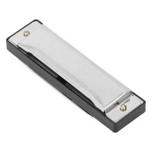 Aluminiumlegierung 10-Loch C-Diatonika-Harmonika Silber Tragbares Musikinstrument