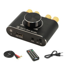 100W+100W BT5.1 Amplificador portátil 78x52x35mm Negro/Rojo