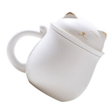 Ceramic Tea Infuser Mug with Strainer for Home and Office, Elegant Panda Design, High-Temperature Resistant, White