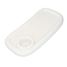 Detachable White Stroller Snack Tray with Anti-Slip Cup Holder 42.5x21cm