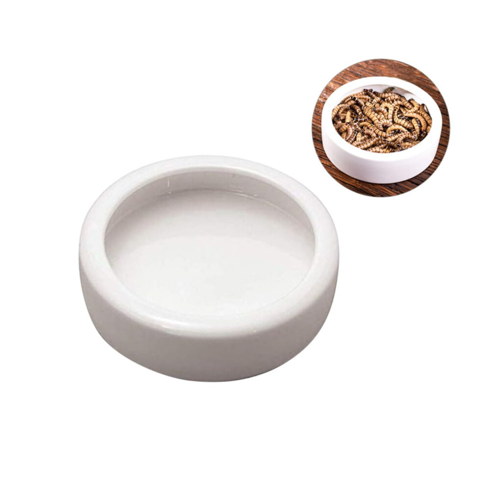 Round Food Dishes for Cats Dogs and Reptiles - 2pcs Shrimp Feed Bowl for Aquarium and Pet Feeding, Durable Plastic