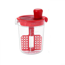 Manual Mixer with Measurement Scale for Accurate Mixing and Culinary Prep - Red Kitchen Tool, Compact Design, Easy to Use