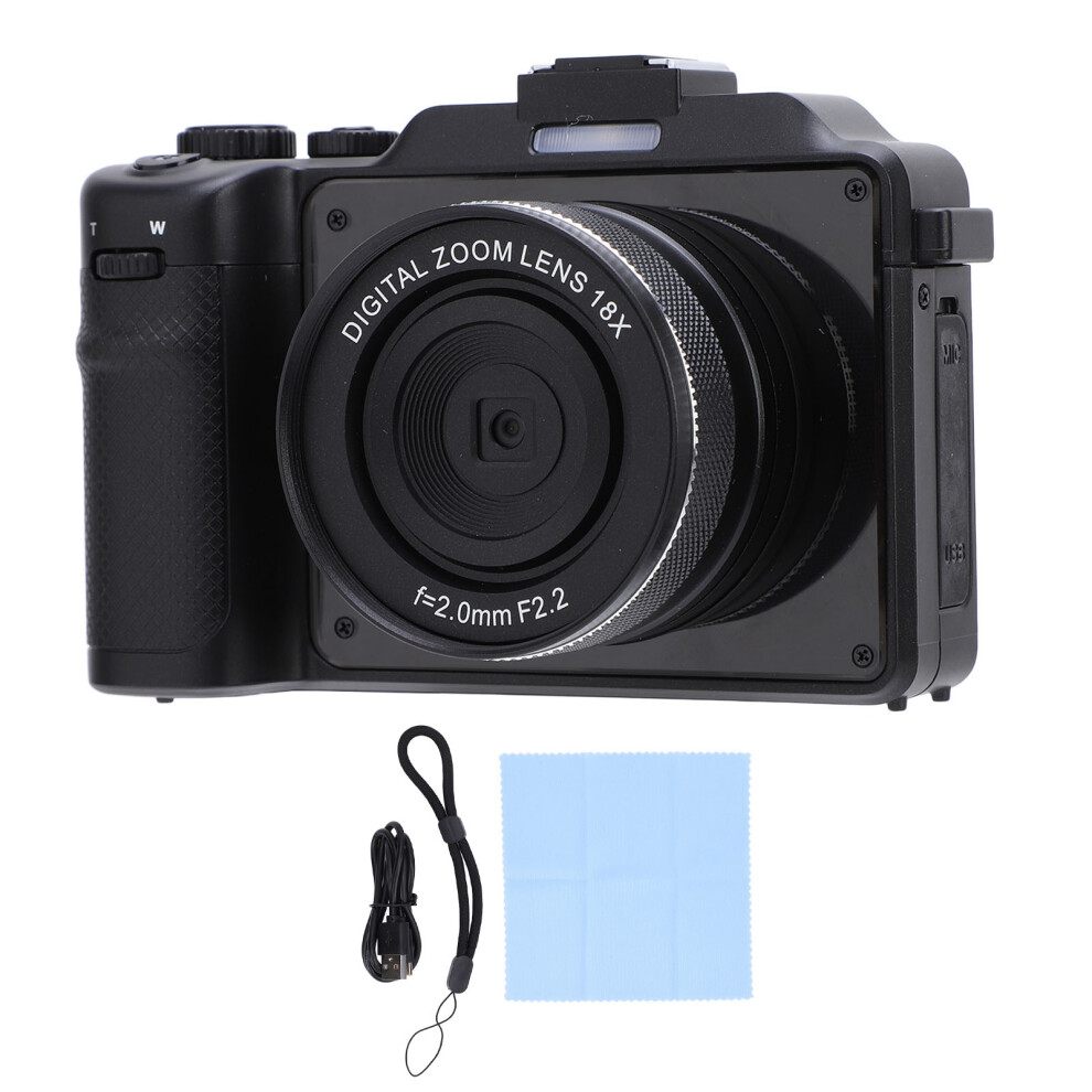 5K 64MP Digital Video Camera, 3" Screen, 18X Zoom, Retro SLR for Travel Vlogging