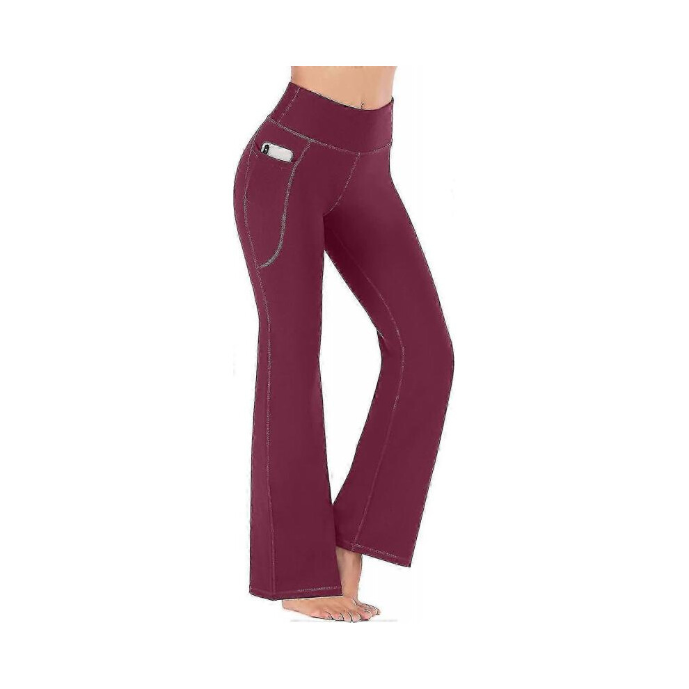 High Waist Yoga Pants with Pockets for Women, M
