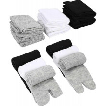 Unisex Tabi Flip Flop Socks - 6 Pairs Cotton Split Toe Geta Socks