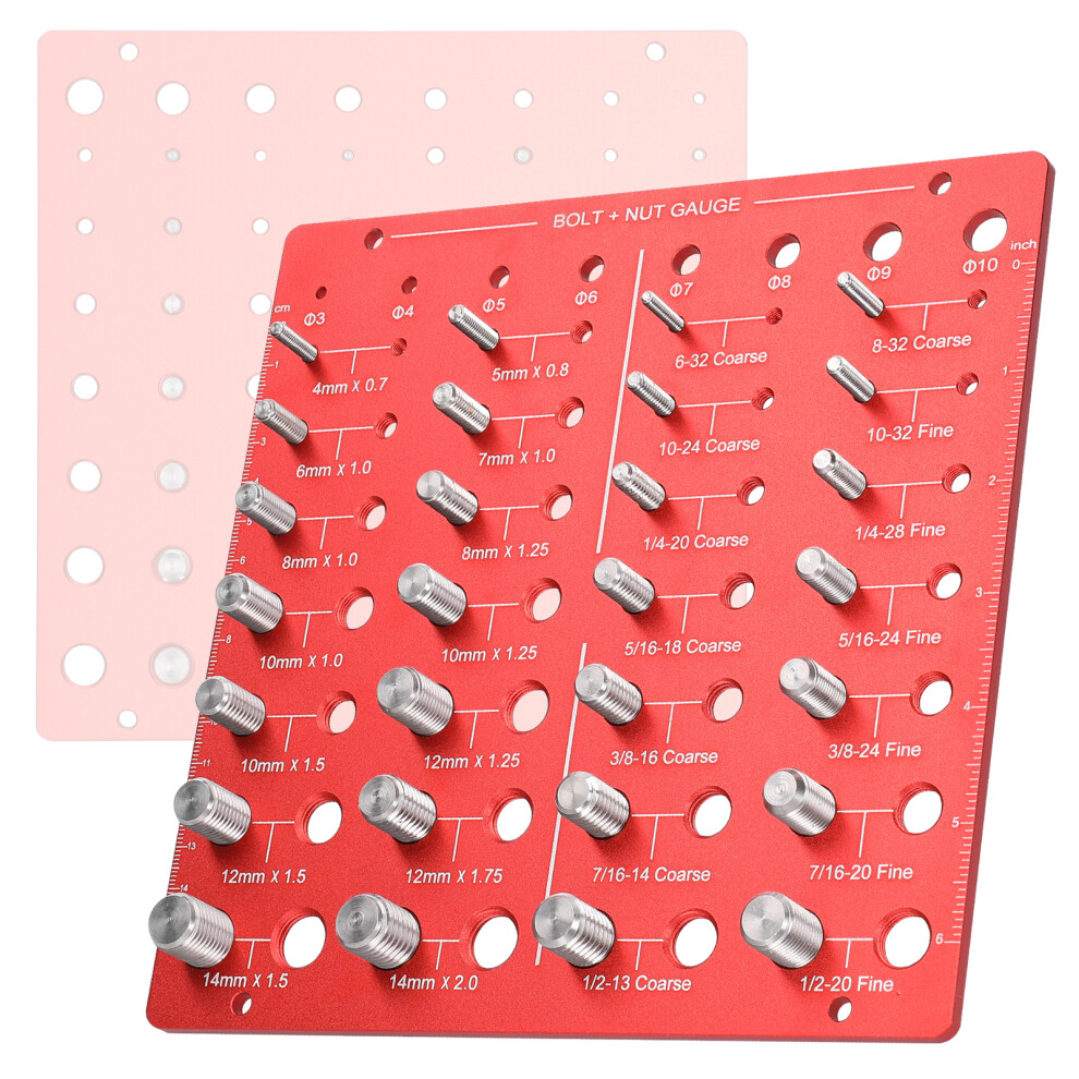 Thread Nut Bolt Size Checker Aluminum Alloy Gauge For Metric & Imperial Sizes 4201346706168