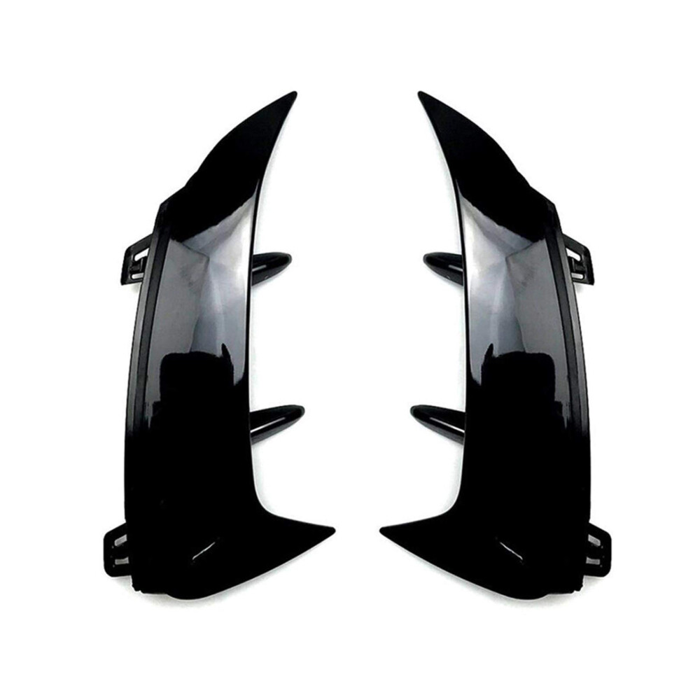Glossy Rear Bumper Trim Lip Spoiler Stickers Canards Fins For Mercedes-Benz W177 A200 A250 A35 Amg 2019 Black 6038364153012