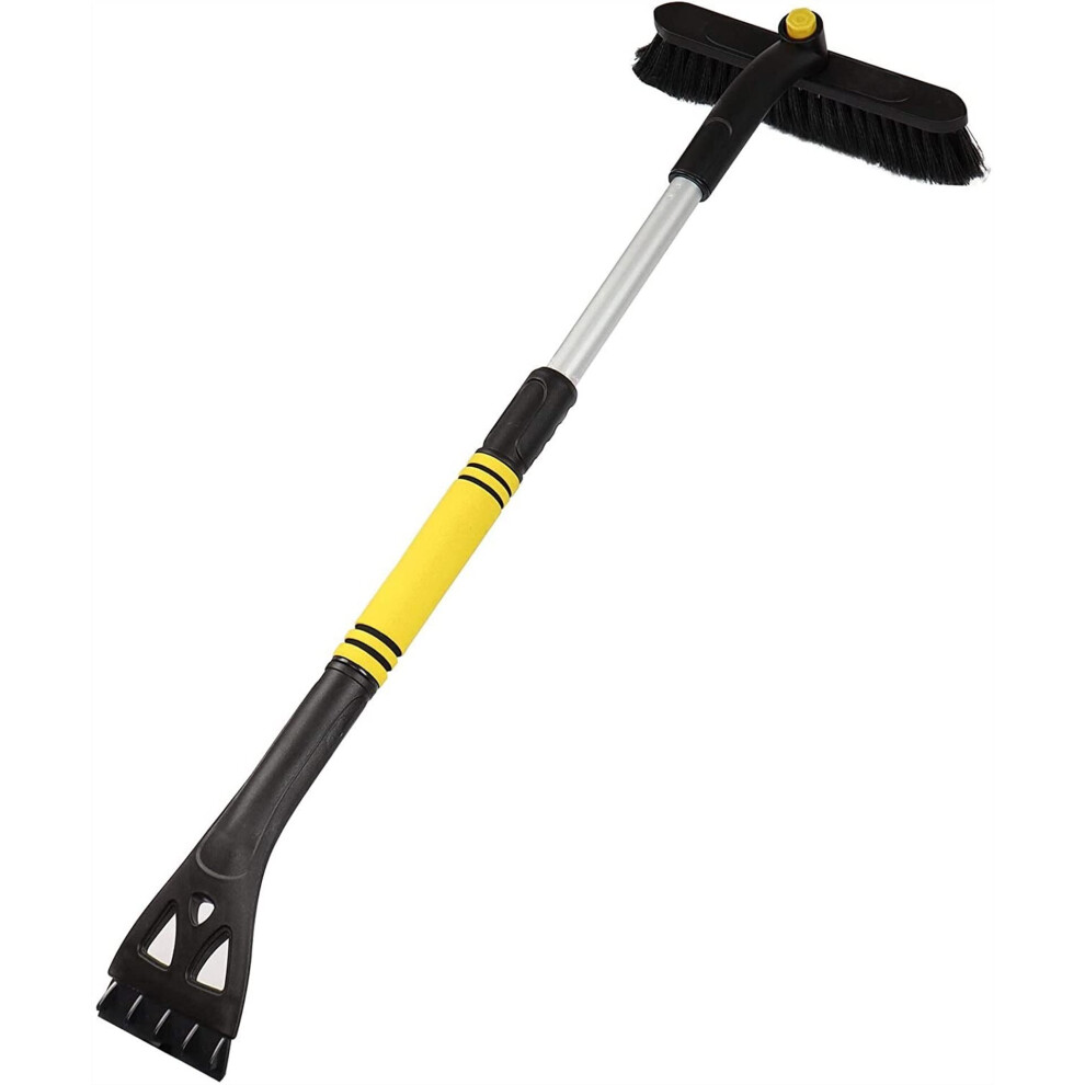 Car Snow Brush With Detachable Ice Scraper And Extendable Handle, Squeegee And Snow Mover For Auto Suv Truck, Yellow 6038364153043