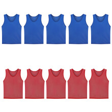 Soccer Conditioning Vests Durability Polyester-Kid Red Blue