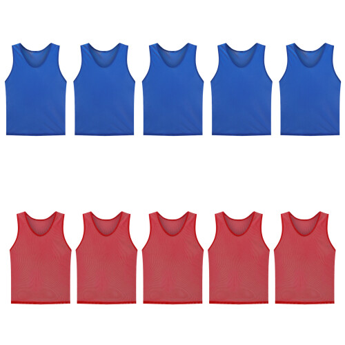 Soccer Conditioning Vests Durability Polyester-Kid Red Blue