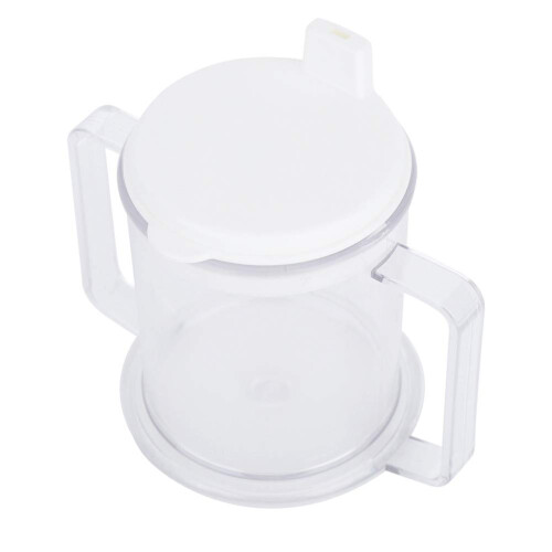 Clear Mug for Children and Elderly, Two-Handled Water Drinking Cup, Easy Grip Feeding Cup, Design