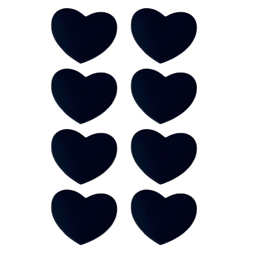 Multicolor Heart Pattern Vibration Dampeners Silicones-Black