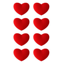 8pcs Silicones Heart Shape Vibration Control Tennis Racket-Red