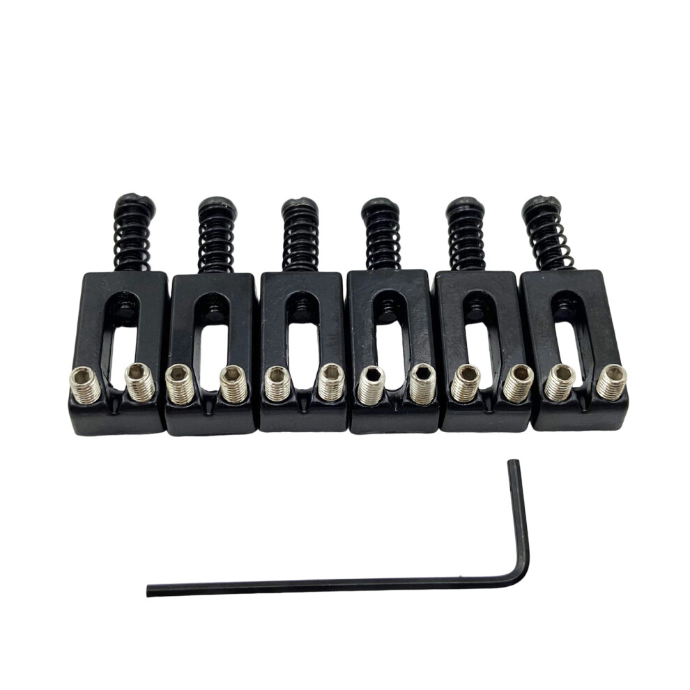 Simple Metal Mixture Guitar Bridge Pad with String-Black-image-OPC-PKC9XMB-NEW