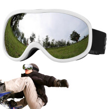 Snow Goggles for Over Glasses | Anti-Fog Double Layer Windproof Goggles for Skiing, Cycling, Snowmobile, White