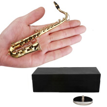 Exquisite Handcrafted Miniature Tenors Saxophone Brass-14cm