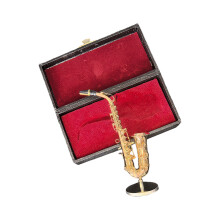 Artistic Brass Saxophone Replicas Gold Finish Handmade-14cm