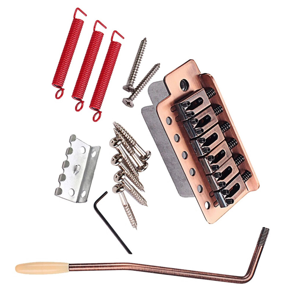 Vintage Style 6 String Guitar Tremolo Bridge with-Red copper-image-OPC-PKC9Y8B-NEW