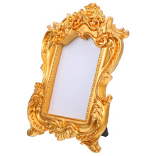 Small Vintage Picture Frame 4x6 Inch Antique European Style Carved Gold Tabletop Display Frame for Photos