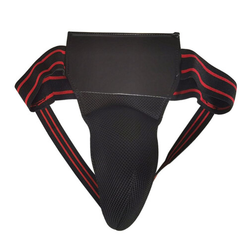 Groin Protector for Boxing and Martial Arts Training, Jockstrap Abdominal Support for Men, Black, Size Medium