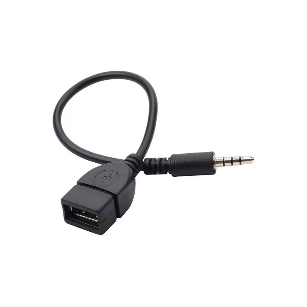 Usb To Aux Adapter Cable 3.5Mm Male To Usb 2.0 Female Converter 20Cm For Car Aux Port Otg Accessories Black 6447073473661