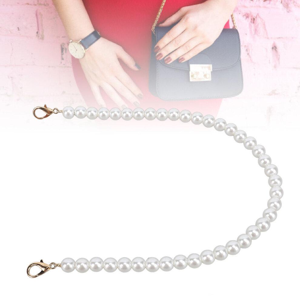 40Cm Artificial Pearl Handle Chain Alloy Clasp For Purses & Handbags 5061346713639