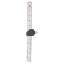 Stahllineal 12 Zoll 30 cm mit Positionierblock