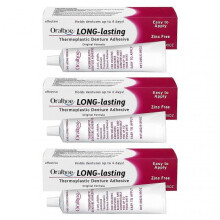 3pcs Cushion Grip Thermoplastic Denture Adhesive, Refits and Tightens Loose Upper and Lower Dentures and Partials | Non-Glue Adhesive