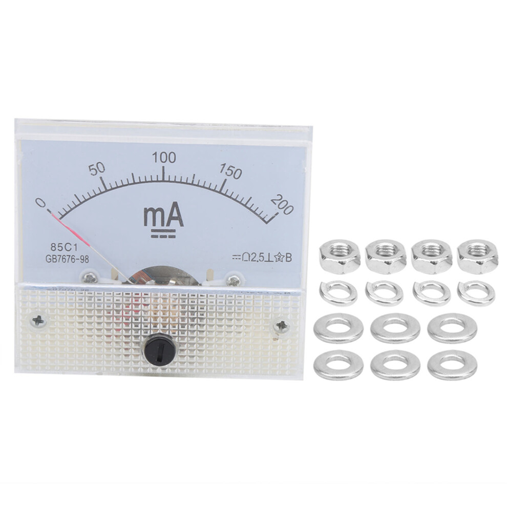 85C1 DC 0-200MA Pointer DC Ammeter Head Ampere
